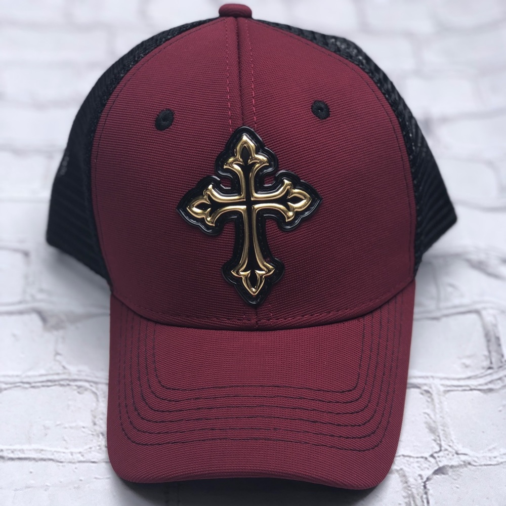 Burgundy Cross Hat